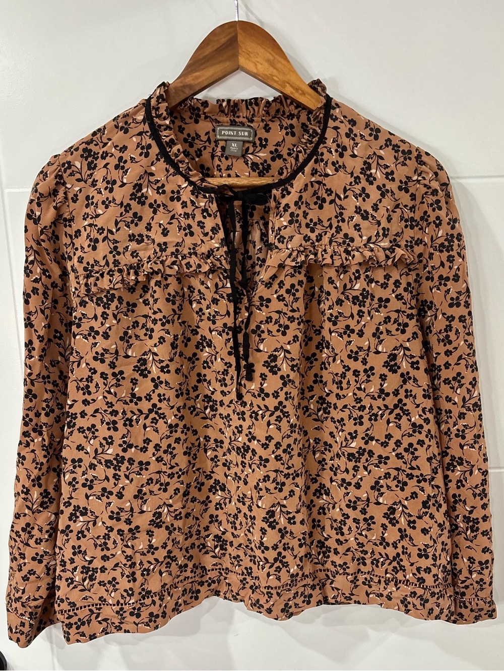 J. Crew Point Sur Silk Popover Shirt in Blossom Print